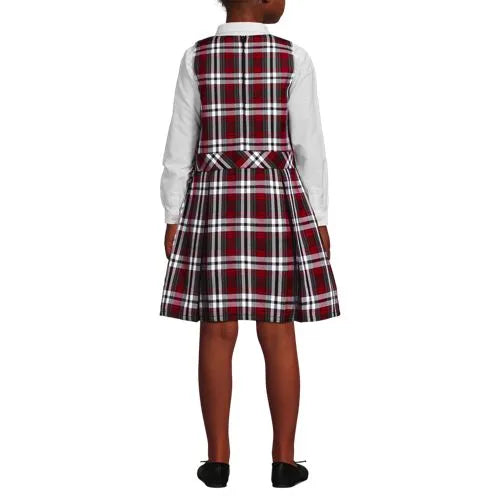 Girls Plaid Jumper Top of Knee