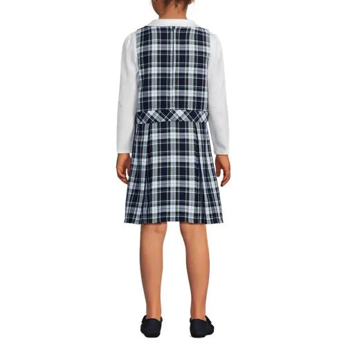 Girls Plaid Jumper Top of Knee