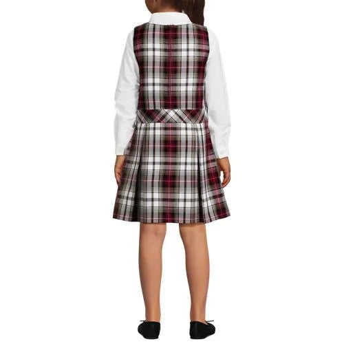 Girls Plaid Jumper Top of Knee