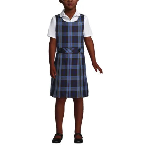 Girls Plaid Jumper Top of Knee