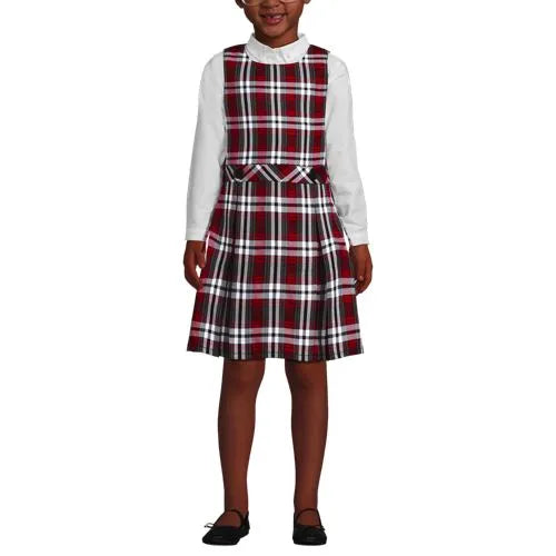 Girls Plaid Jumper Top of Knee