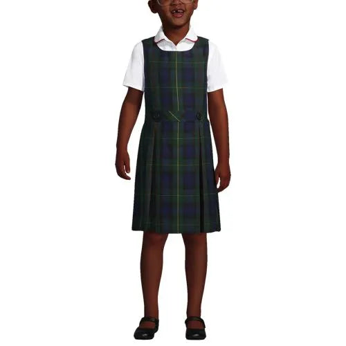 Girls Plaid Jumper Top of Knee