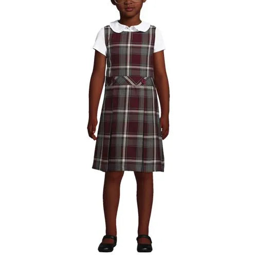 Girls Plaid Jumper Top of Knee