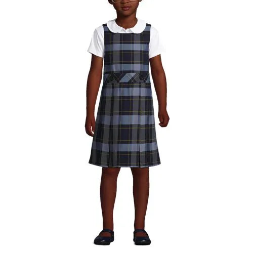 Girls Plaid Jumper Top of Knee