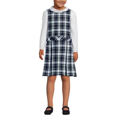 Girls Plaid Jumper Top of Knee