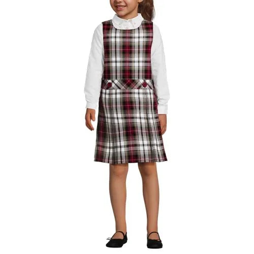 Girls Plaid Jumper Top of Knee