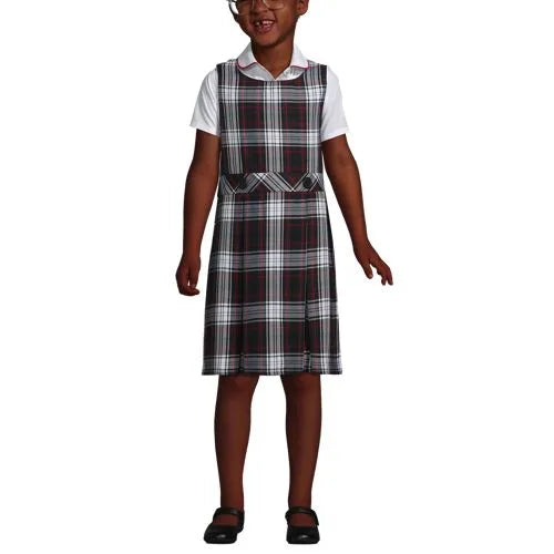 Girls Plaid Jumper Top of Knee