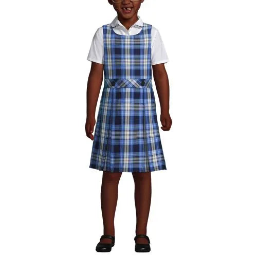 Girls Plaid Jumper Top of Knee
