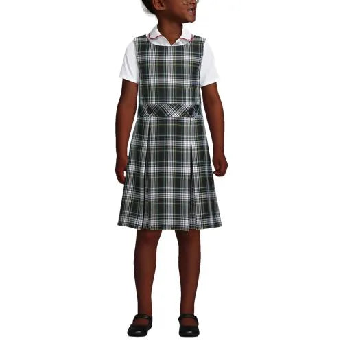 Girls Plaid Jumper Top of Knee