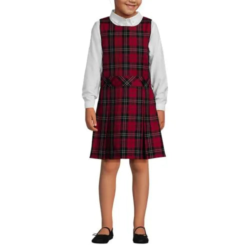 Girls Plaid Jumper Top of Knee