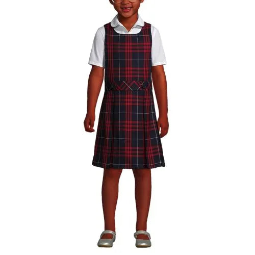 Girls Plaid Jumper Top of Knee