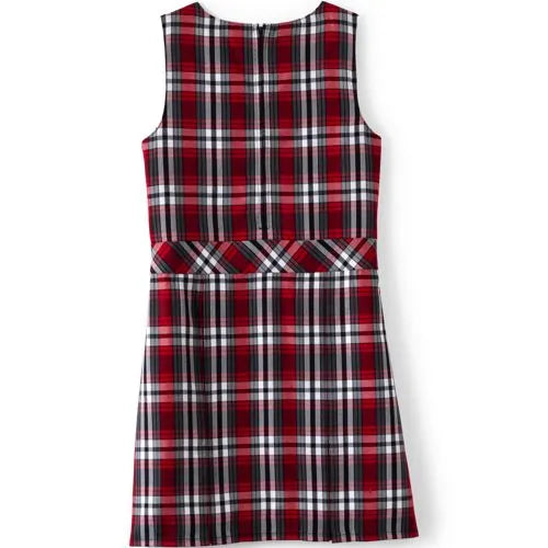Girls Plaid Jumper Top of Knee