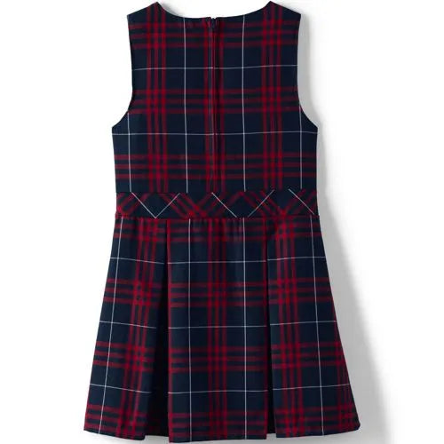 Girls Plaid Jumper Top of Knee