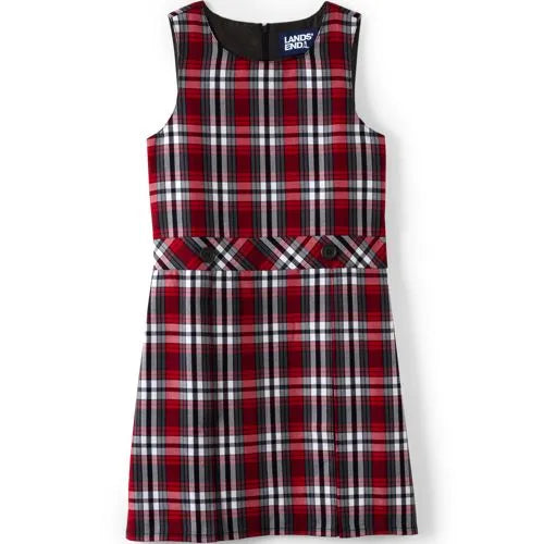 Girls Plaid Jumper Top of Knee