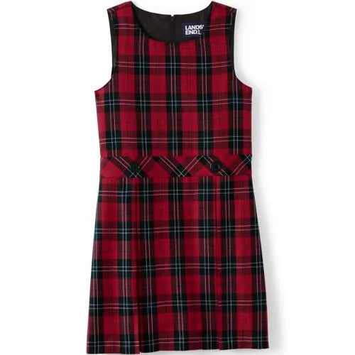 Girls Plaid Jumper Top of Knee