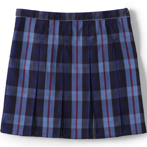 School Uniform Girls Plaid Box Pleat Skirt Top of the Knee