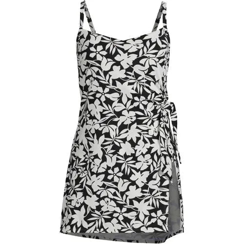 Women's D-Cup Chlorine Resistant Sweetheart Swim Dress One Piece Swimsuit