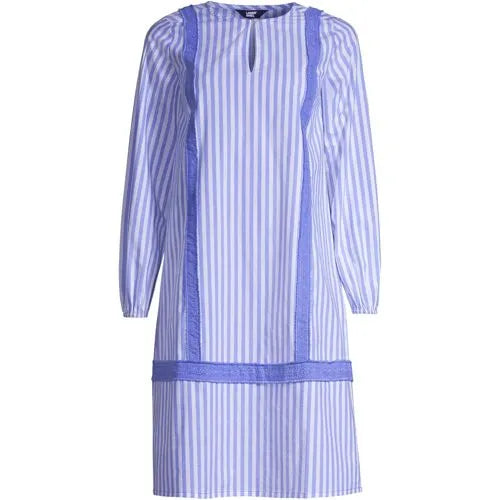 Women's Cotton Poplin Split Neck Dress