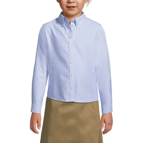 Girls Long Sleeve Oxford Dress Shirt