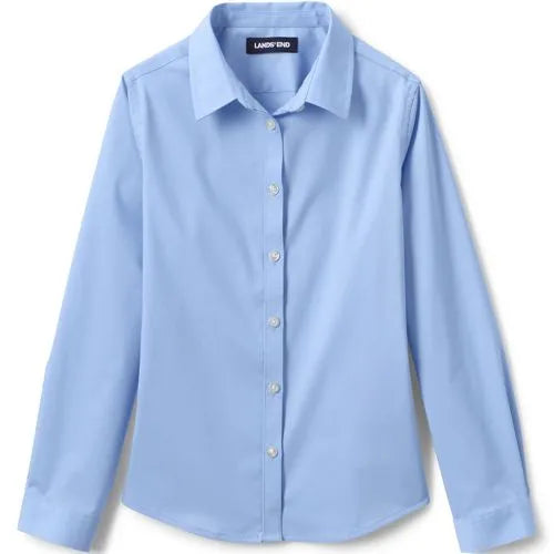 School Uniform Girls No Gape Long Sleeve Stretch Shirt