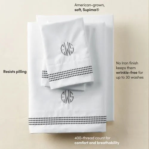 400 Thread Count Sateen Embroidered Sheets