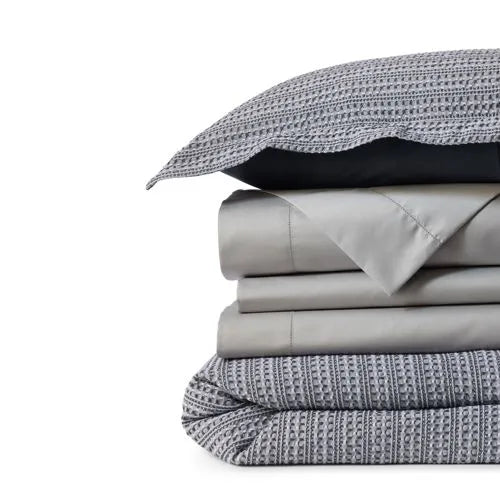 Cotton Matelasse Textured Stripe Duvet Bed Cover