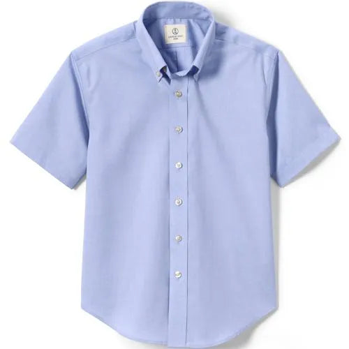 Boys Short Sleeve No Iron Pinpoint Dress Shirt