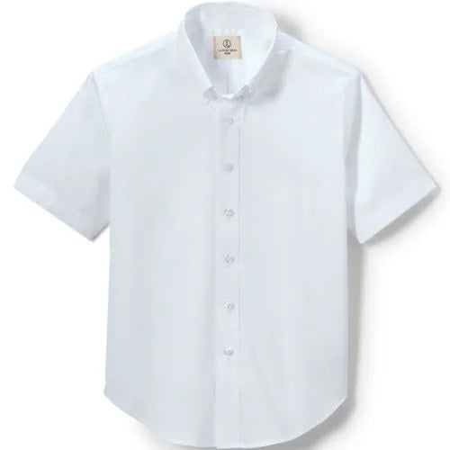 Boys Short Sleeve No Iron Pinpoint Dress Shirt