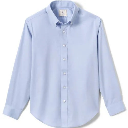 School Uniform Boys Long Sleeve No Iron Pinpoint Dress Shirt