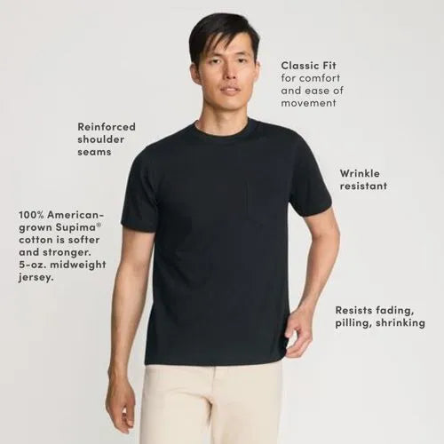 Men's Short Sleeve Cotton Supima Tee With Pocket