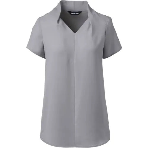 Women's Plus Size Pleated V-neck Blouse