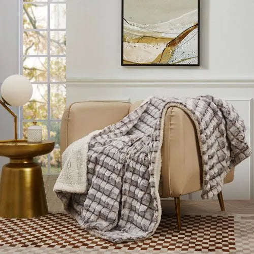 Blue Ridge Home Fashions MicroMink Sherpa Reversible Throw Blanket