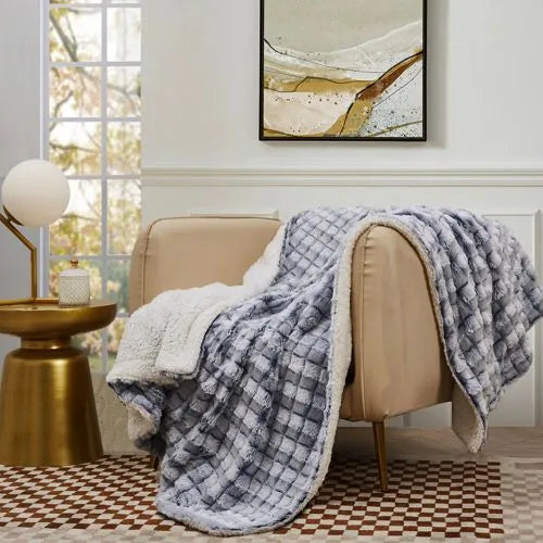 Blue Ridge Home Fashions MicroMink Sherpa Reversible Throw Blanket
