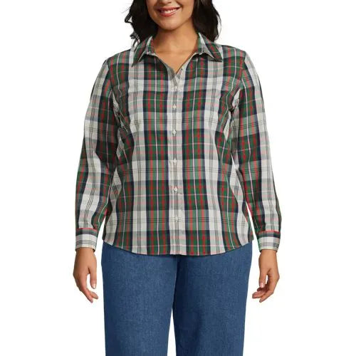 No Iron Button Front Shirt