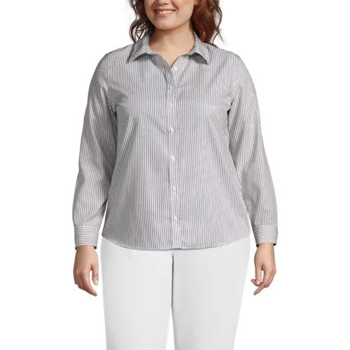 No Iron Button Front Shirt