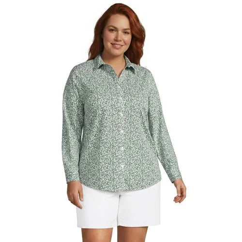 No Iron Button Front Shirt