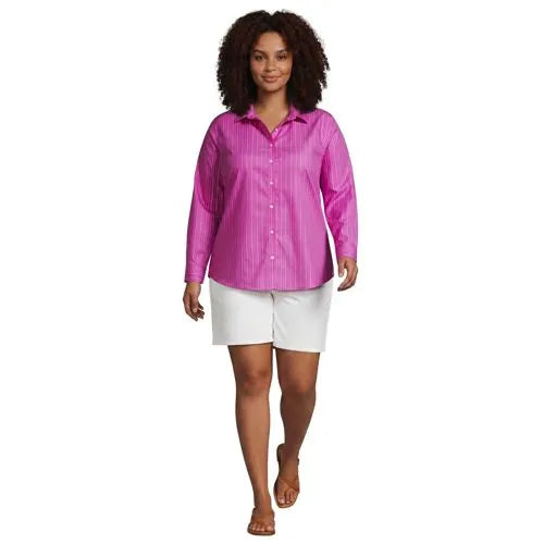 No Iron Button Front Shirt