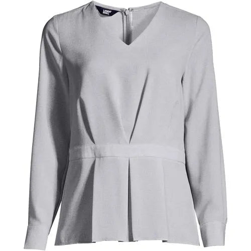 Women's Regular V-neck Pleated Blouse