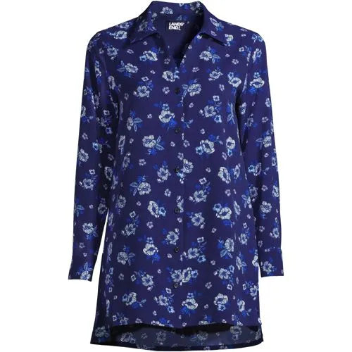 Women's V-neck Spread Collar Tunic Blouse