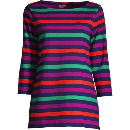 Women's 3/4 Sleeve Heavyweight Jersey Boatneck Tunic
