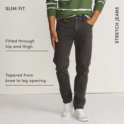 Men's Tall Slim Fit Stretch Jeans Washed Black