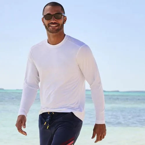 Men's SunShade UPF 50 Long Sleeve Swim Tee Rash Guard