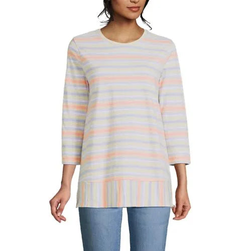 Women's 3/4 Sleeve Slub Jersey Swing Tunic
