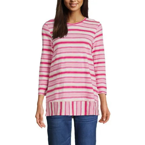 Women's 3/4 Sleeve Slub Jersey Swing Tunic