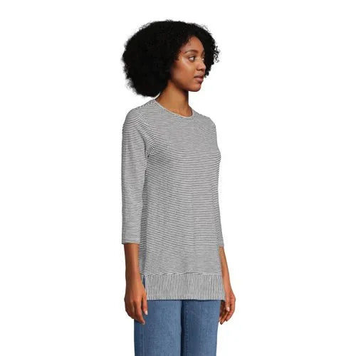 Women's 3/4 Sleeve Slub Jersey Swing Tunic