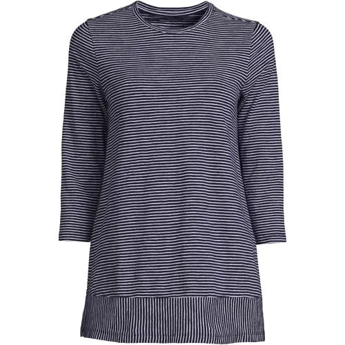 Women's 3/4 Sleeve Slub Jersey Swing Tunic