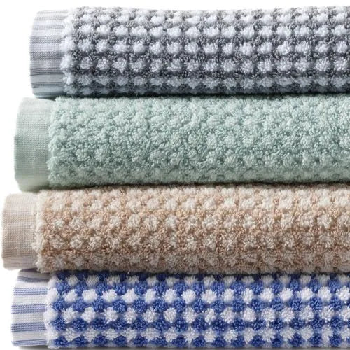 Quick-Dry Cotton Textured Gingham Bath Towel