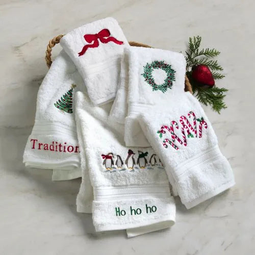 Seasonal Cotton Embroidered Hand Towel