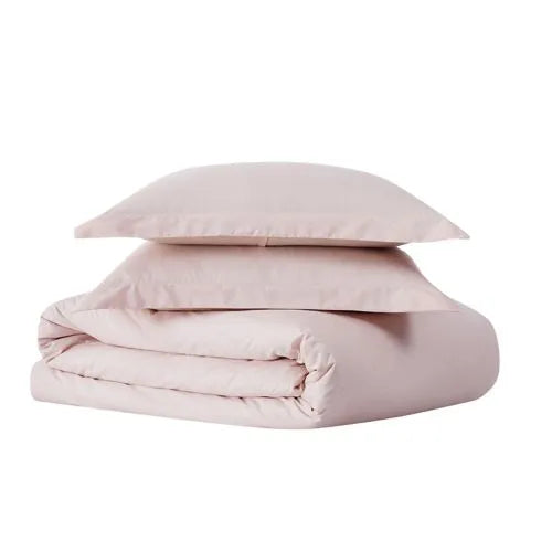 Cannon Solid Cotton Percale Duvet Cover Set
