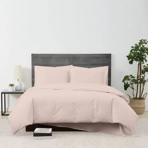 Cannon Solid Cotton Percale Duvet Cover Set